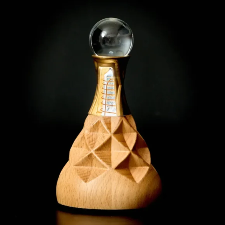 Living Crystal with wood base